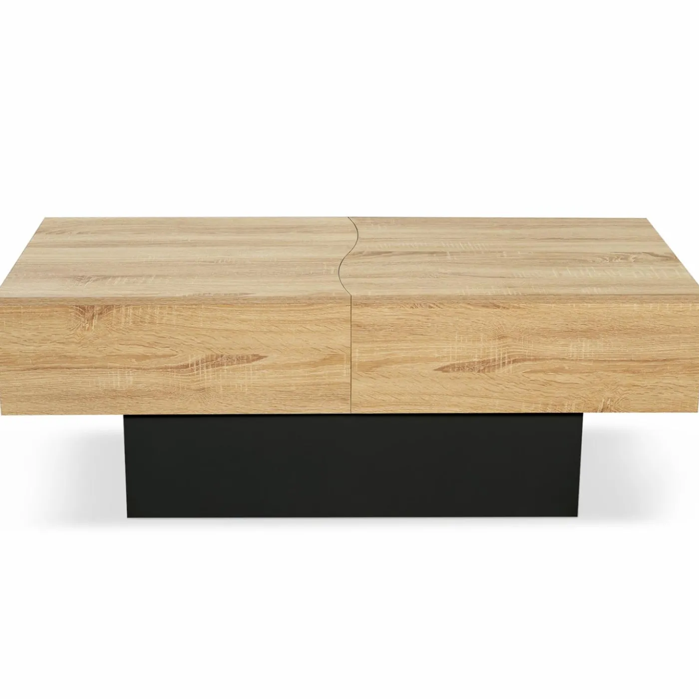 Table basse moderne bicolore avec rangement mini bar intégré