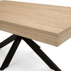 Table basse pied araignée bois et noir