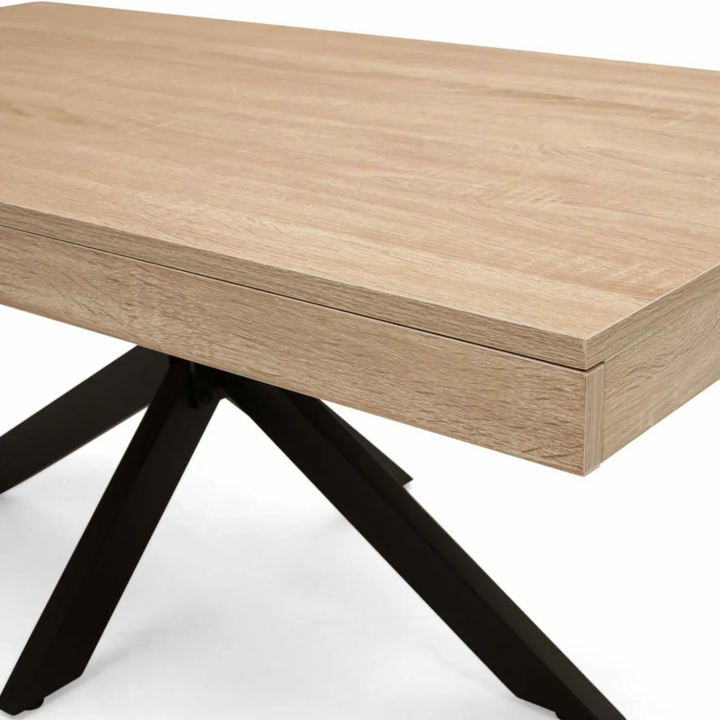 Table basse pied araignée bois et noir