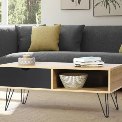 Table basse pied épingle au look vintage