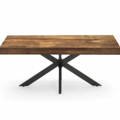 Table basse rectangle pied araignée bois foncé et noir