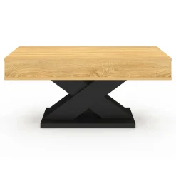 Table basse rectangulaire plateau relevable pied noir