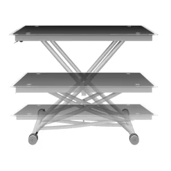 Table basse relevable en table à manger verre trempé