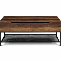 Table basse relevable style industriel effet bois vieilli