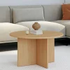 Table basse ronde 70 cm bois façon hêtre