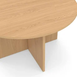 Table basse ronde 70 cm bois façon hêtre