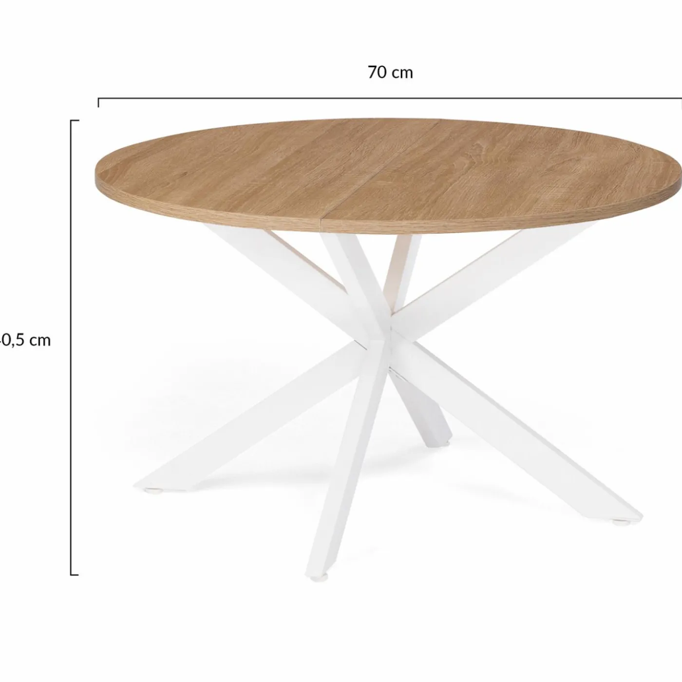 Table basse ronde bois et blanche industrielle