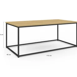 Table basse style industriel bois et métal noir