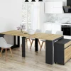 Table buffet extensible 10 personnes 235 cm bois et noir