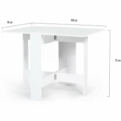 Table console blanche en bois