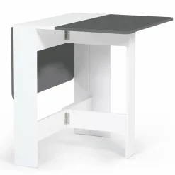 Table console blanche et grise en bois