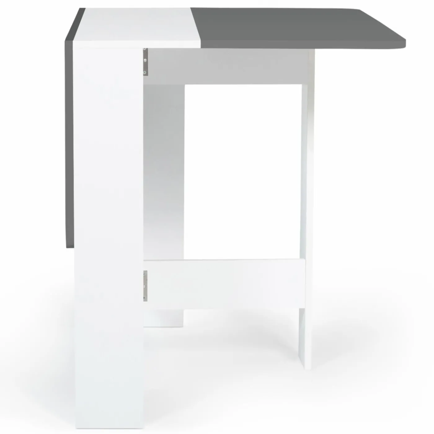 Table console blanche et grise en bois