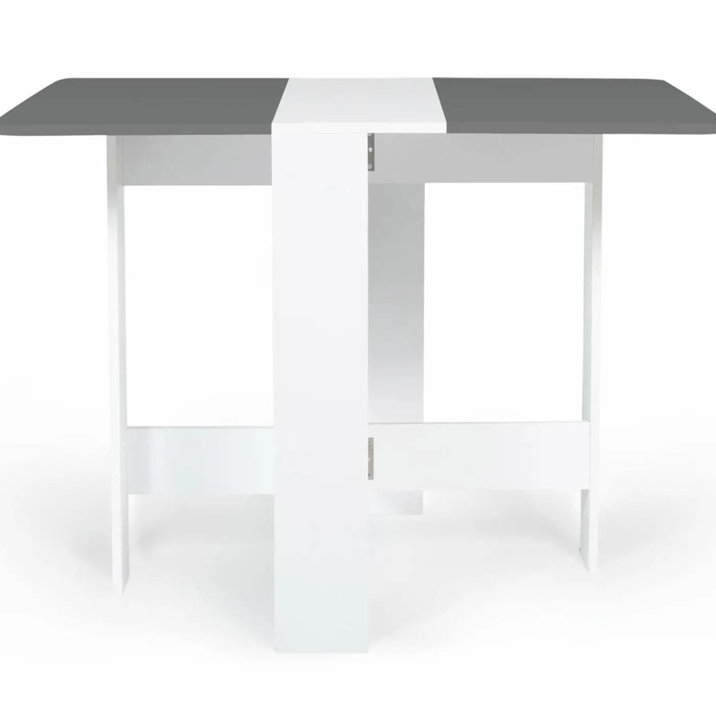 Table console blanche et grise en bois
