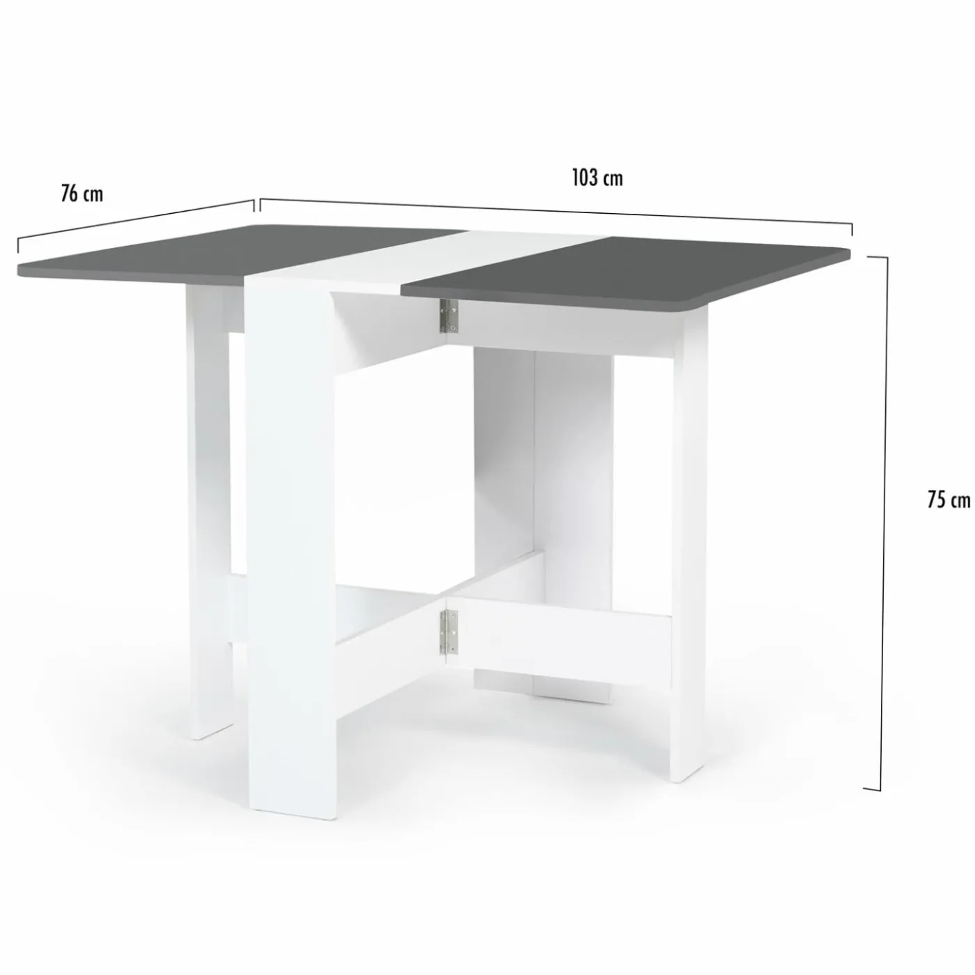 Table console blanche et grise en bois