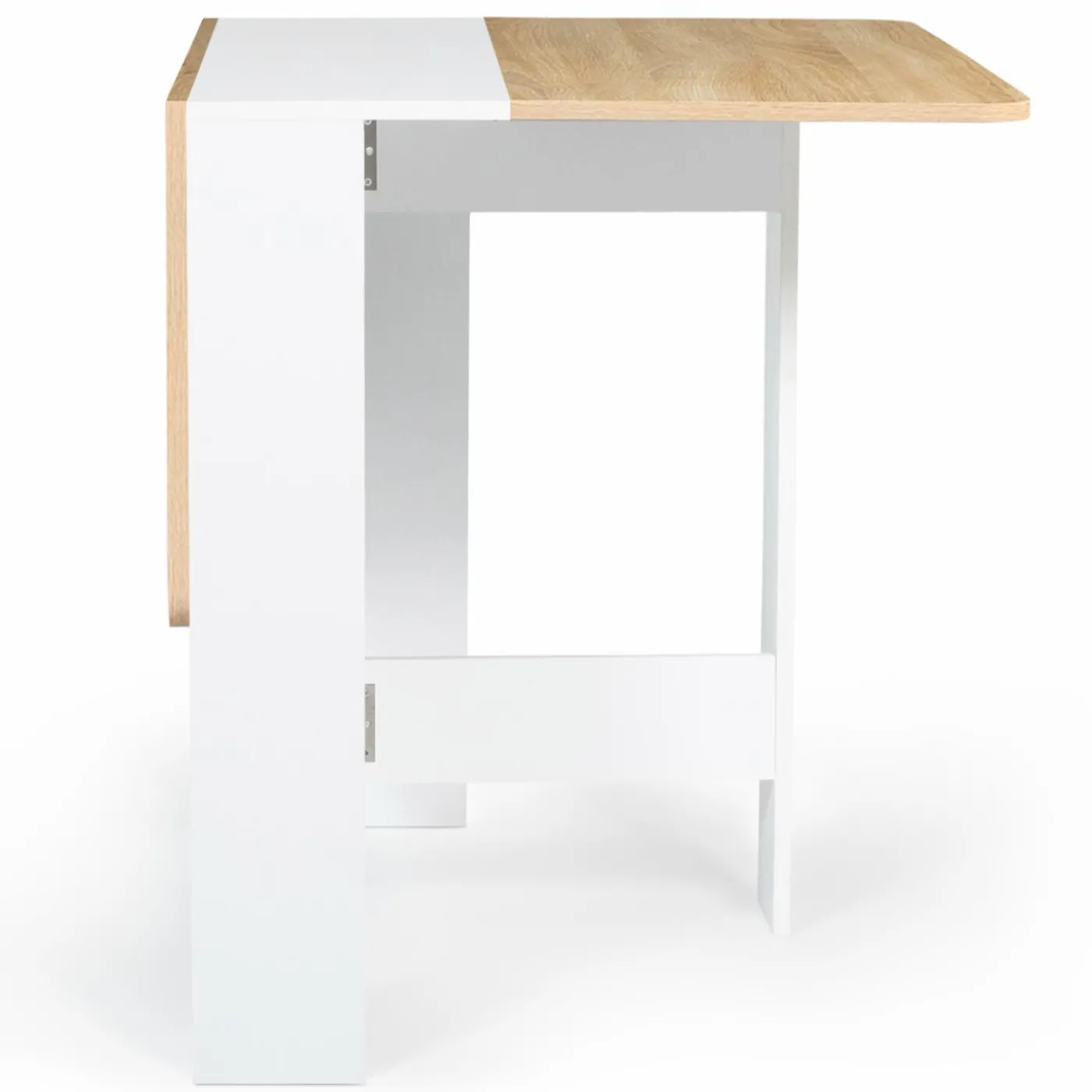 Table console bois blanc et imitation hêtre