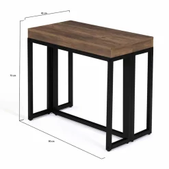 Table console extensible bois foncé 10 personnes