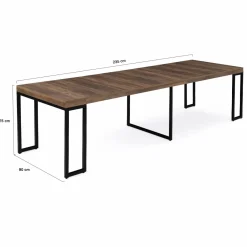 Table console extensible bois foncé 10 personnes