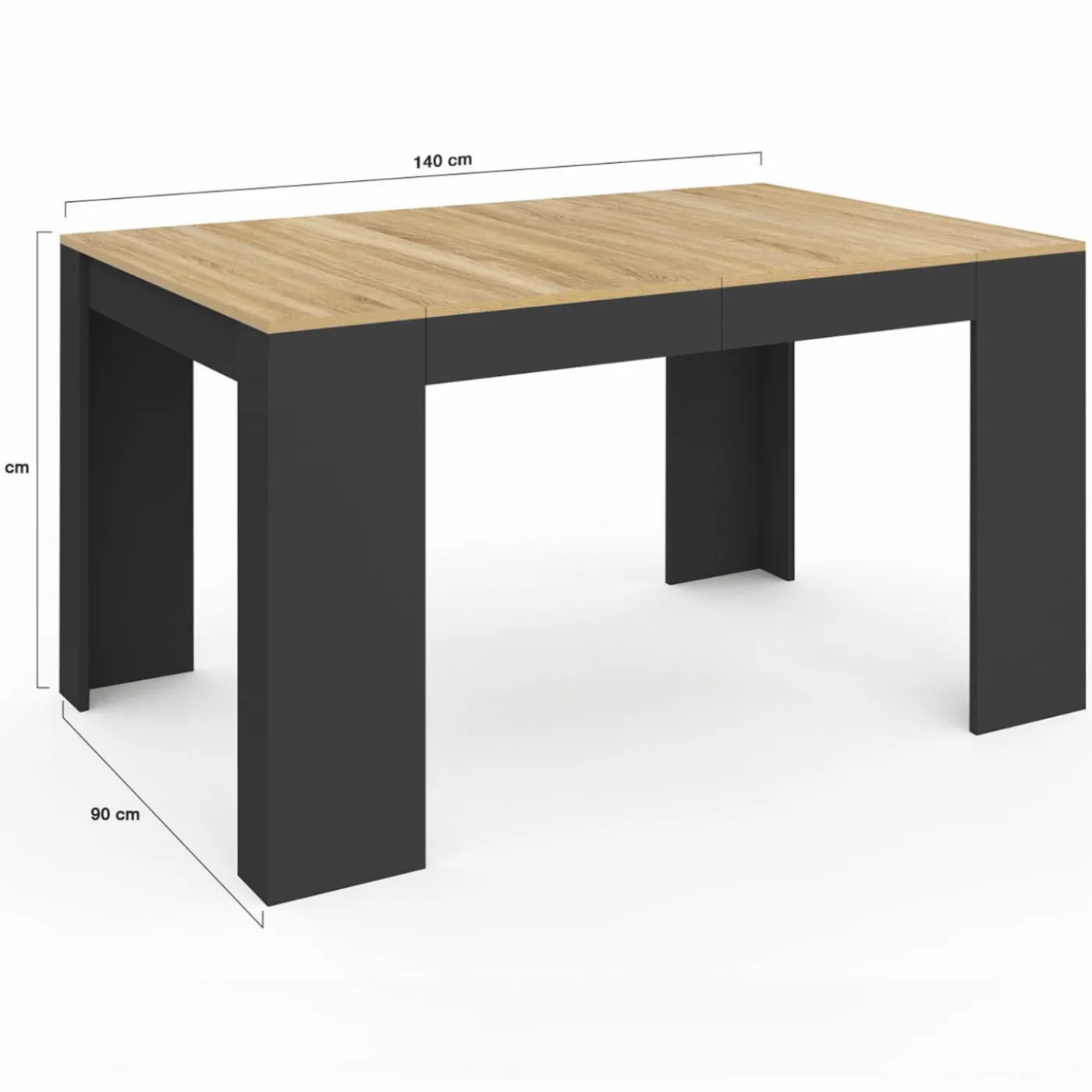 Table console extensible noir et bois