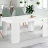 Table console extensible blanche 6 personnes 140 cm