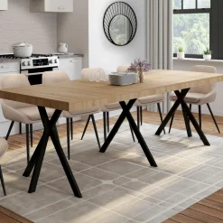 Table console extensible 10 personnes 235 cm design industriel