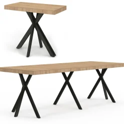 Table console extensible 10 personnes 235 cm design industriel