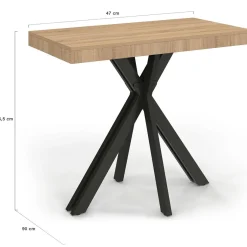 Table console extensible 10 personnes 235 cm design industriel