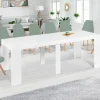 Table console extensible blanche 14 personnes 300 cm