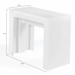 Table console extensible blanche 14 personnes 300 cm