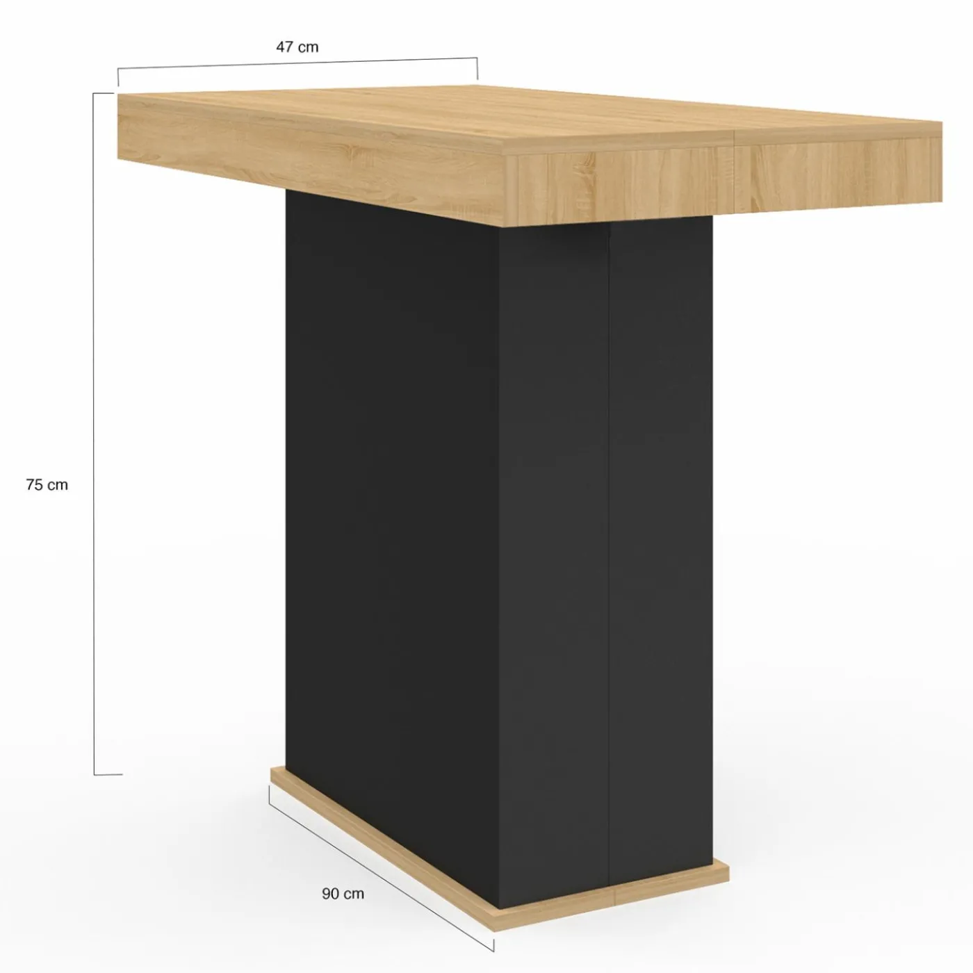 Table console extensible bois et noir