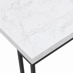 Table console extensible effet marbre blanc 10 personnes