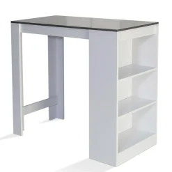 Table de bar haute 2 à 4 personnes avec rangement