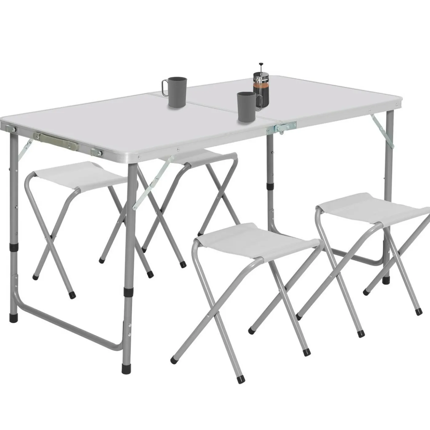 Table de camping pliante de 120 cm à hauteur réglable pour 4 personnes