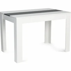 Table de cuisine 6 personnes blanche et grise