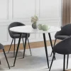Table de cuisine ronde 4-6 personnes effet marbre blanc 110cm
