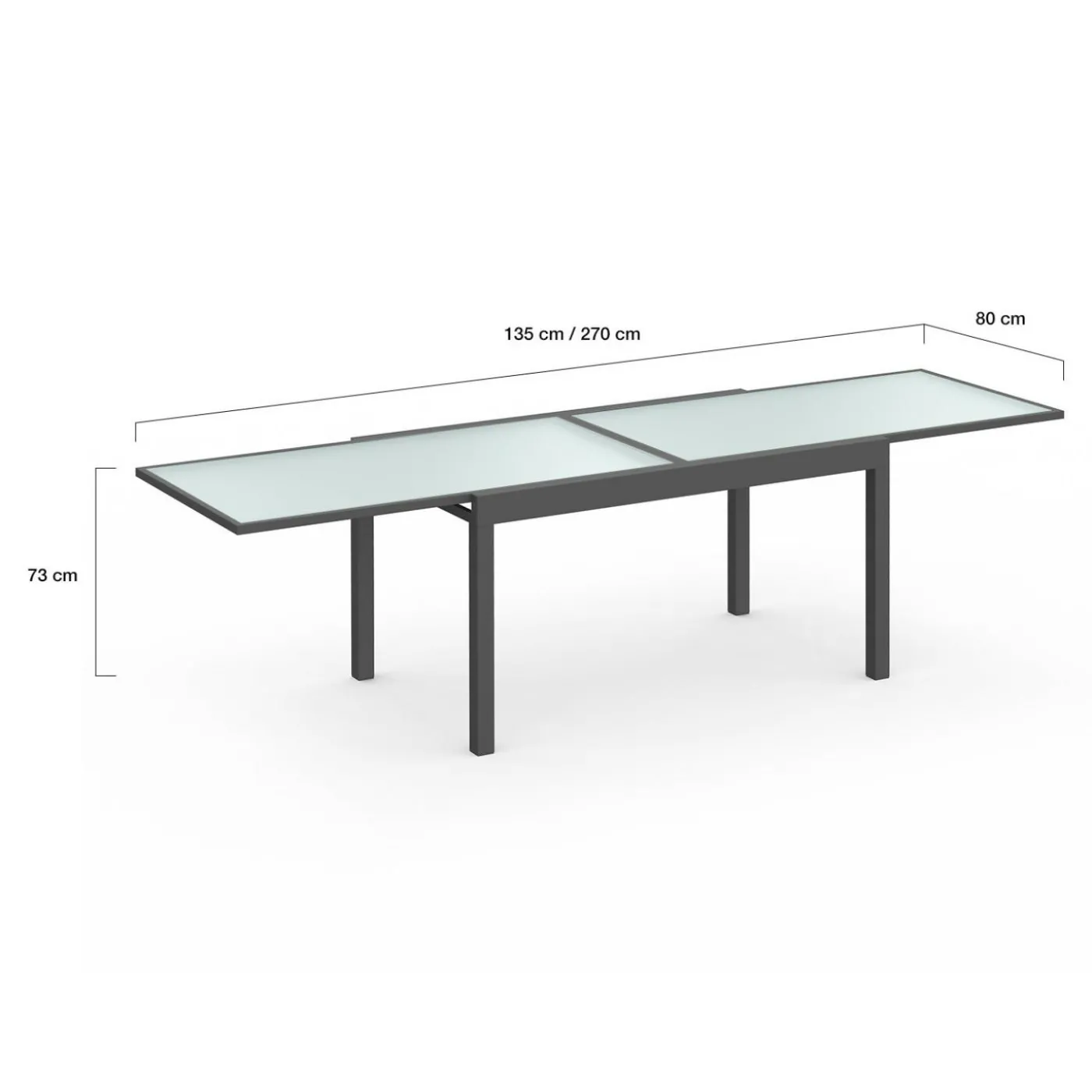 Table de jardin extensible 12 places grise avec chaises