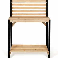 Table de plantation rempotage et préparation en bois naturel et noir