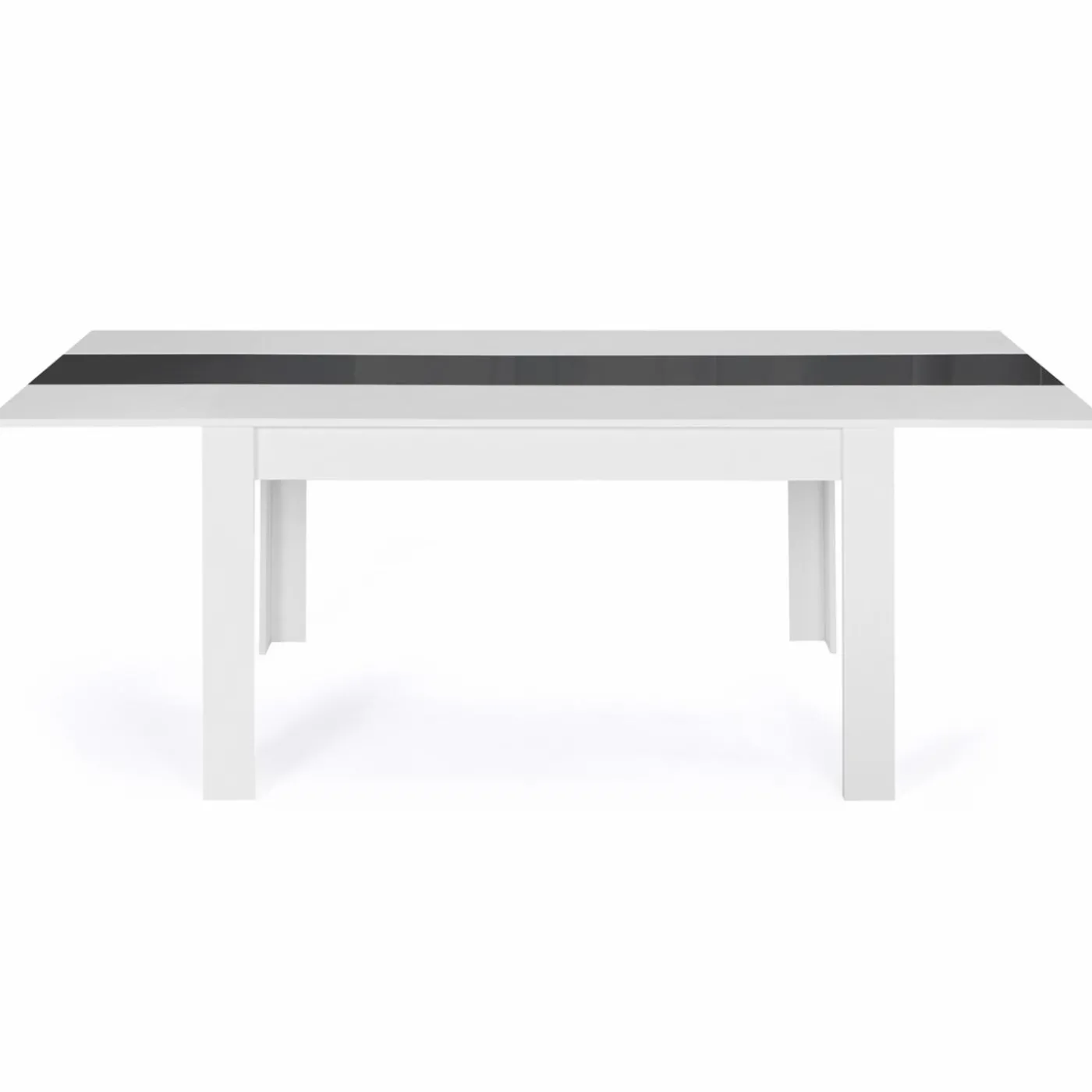 Table de salle à manger extensible blanche et grise 6-10 personnes