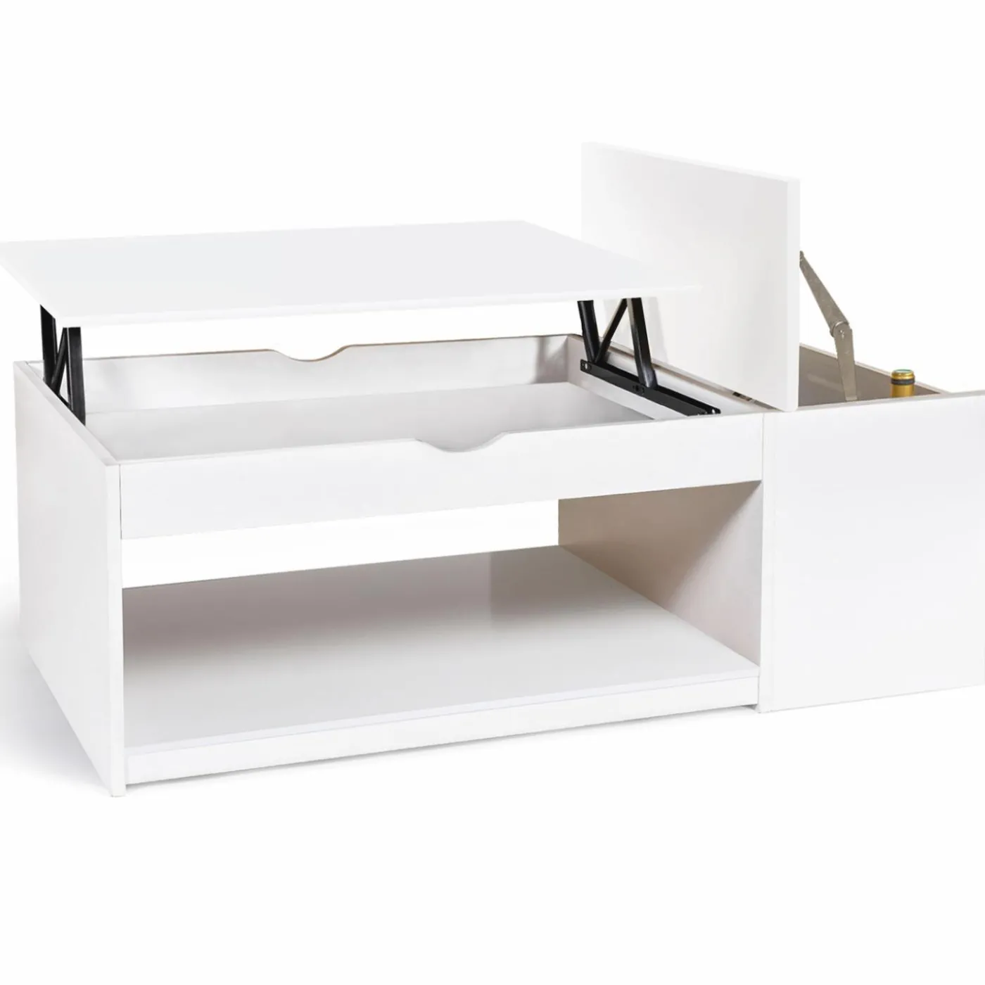 Table de salon avec plateau relevable blanche