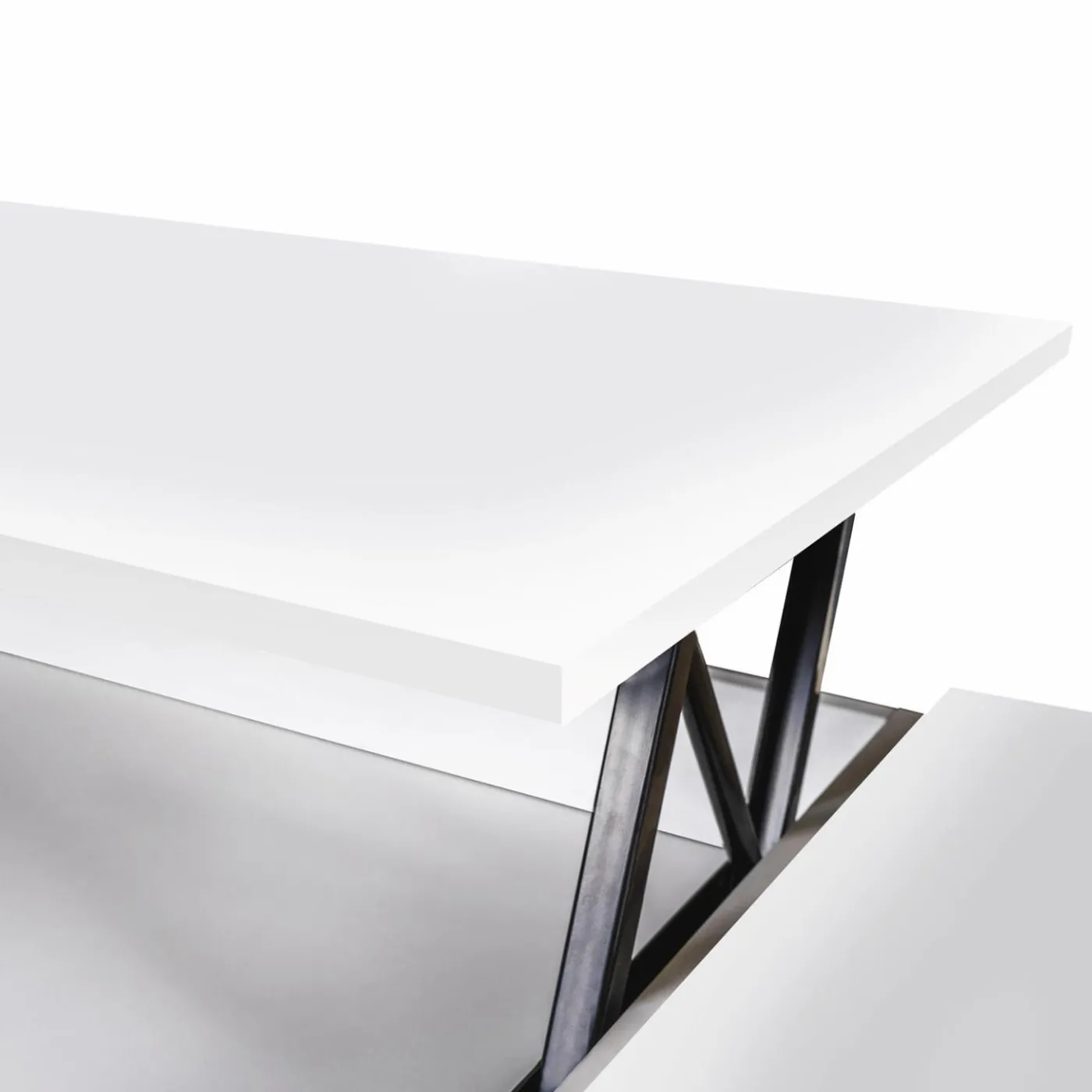 Table de salon avec plateau relevable blanche