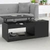 Table de salon avec plateau relevable bois noir