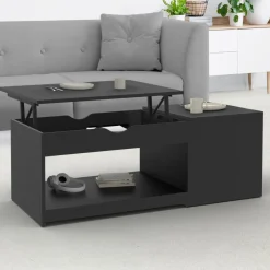 Table de salon avec plateau relevable bois noir