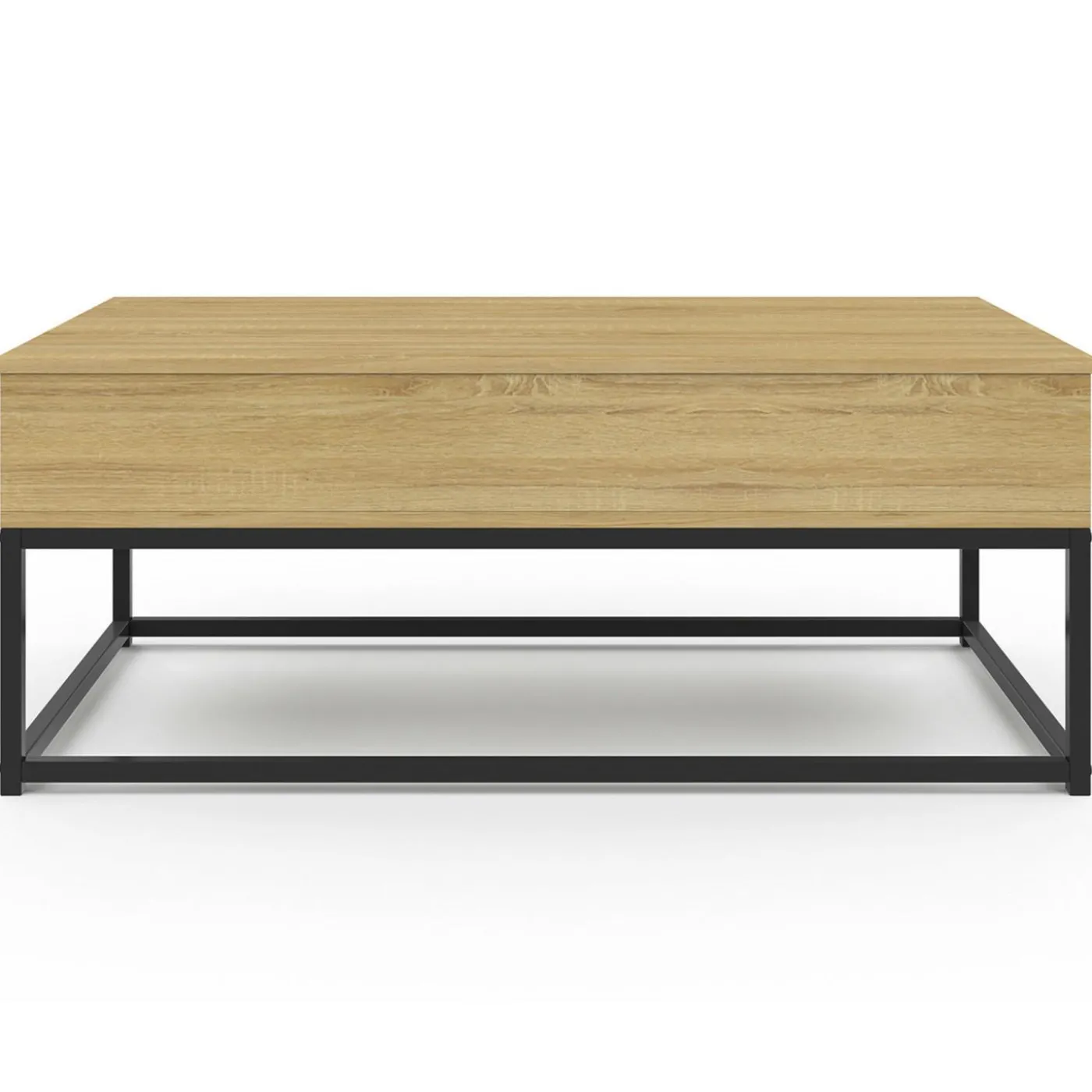 Table de salon industrielle avec plateau relevable