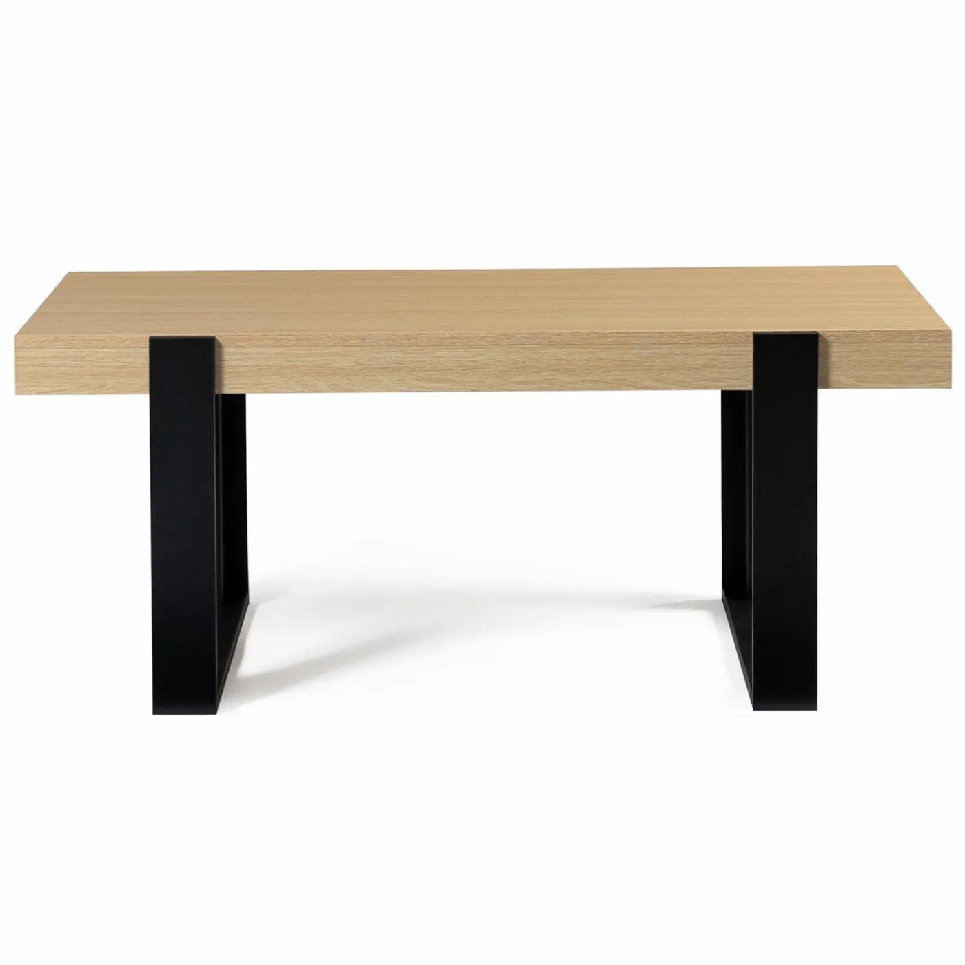 Table de salon style industriel bois et noir
