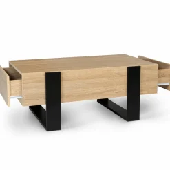 Table de salon style industriel avec tiroirs