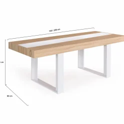 Table extensible 6 à 10 personnes bois et blanc