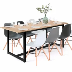 Table extensible industrielle 6-10 personnes 200 cm