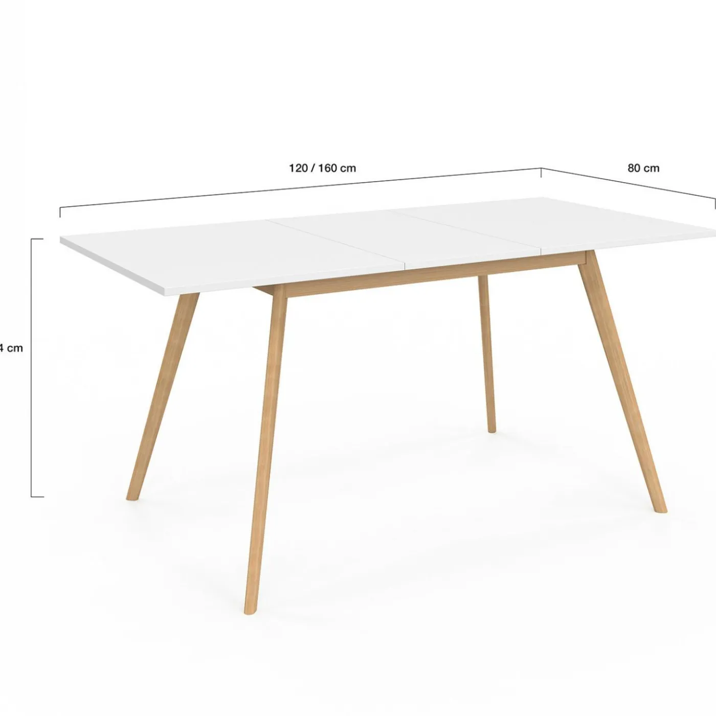 Table extensible scandinave blanche