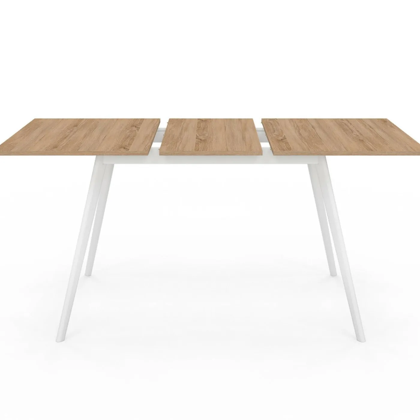 Table extensible scandinave bois et pieds blancs
