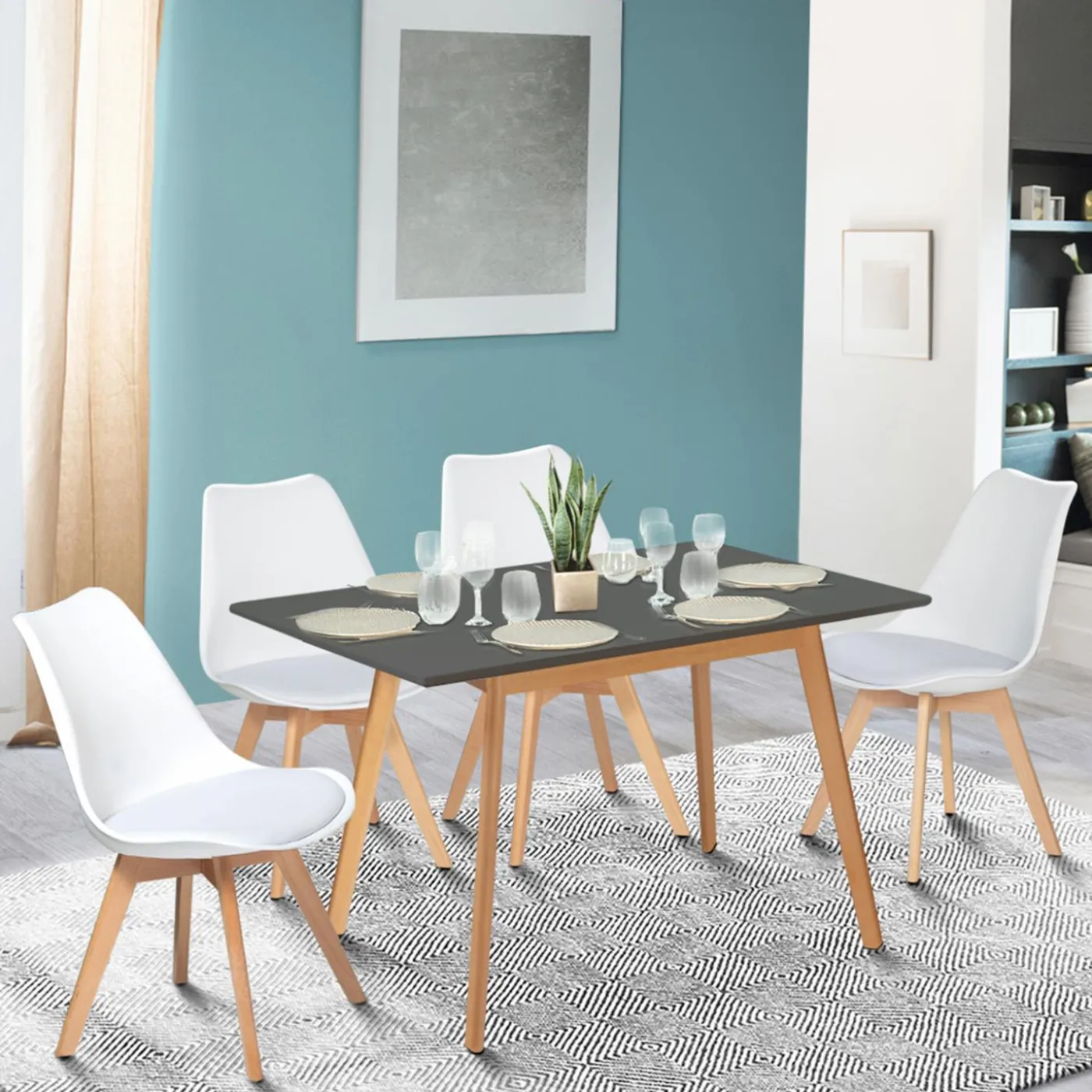 Table extensible scandinave grise anthracite