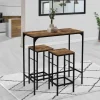 Table haute avec 2 tabourets bois effet vieilli